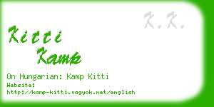 kitti kamp business card